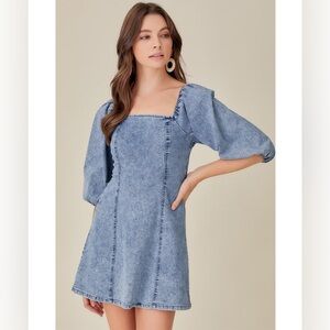 Denim Puff Sleeve Dress